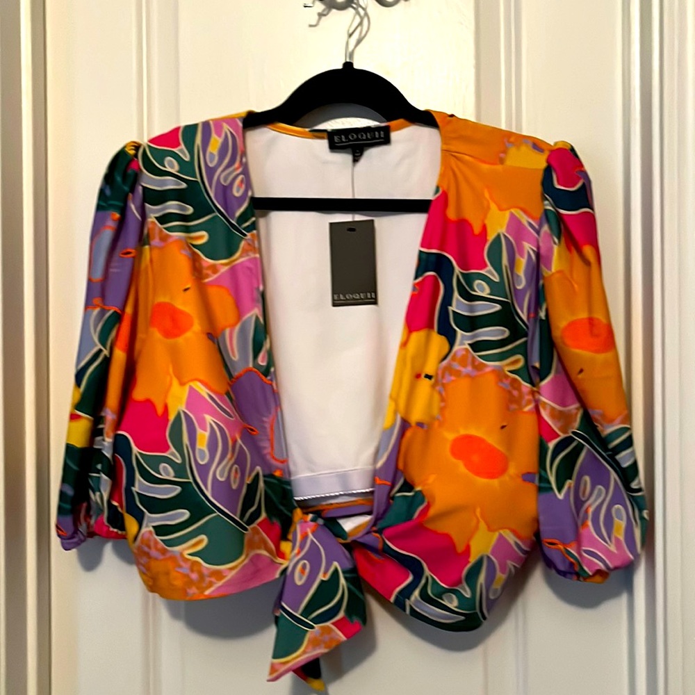 ELOQUII Colorful Swim Top Only Sz 24